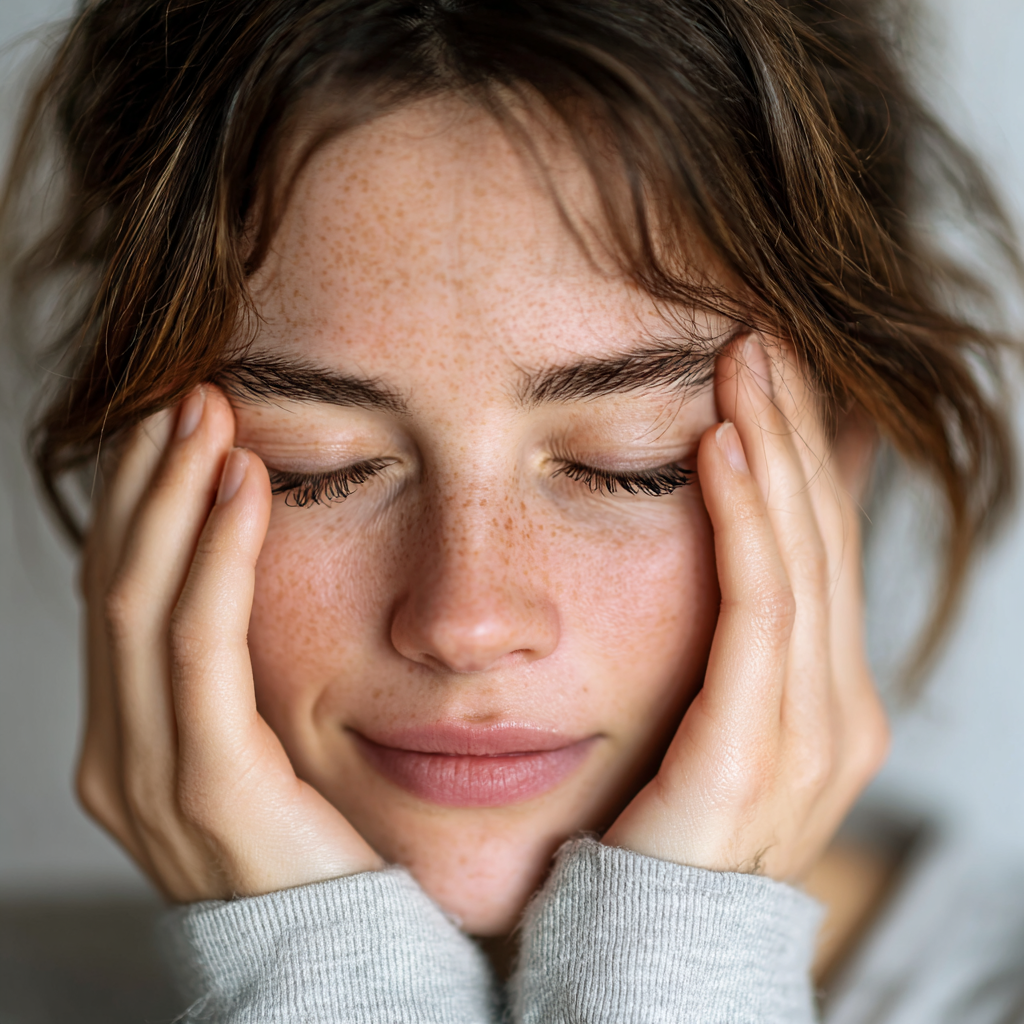 person practicing eye exercises and relaxation techniques for vision improvement